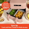 image:imagebella 4 Qt TriZone Air Fryer EverGood Ceramic Nonstick Coating Dual Basket Design w Removable Divider Digital Touchscreen Control w 6 Preset Cooking Options 1200 Watt 3lb Capacity SurfBlossom