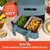 image:imagebella 4 Qt TriZone Air Fryer EverGood Ceramic Nonstick Coating Dual Basket Design w Removable Divider Digital Touchscreen Control w 6 Preset Cooking Options 1200 Watt 3lb Capacity SurfSurf