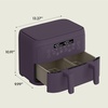 image:imagebella 4 Qt TriZone Air Fryer EverGood Ceramic Nonstick Coating Dual Basket Design w Removable Divider Digital Touchscreen Control w 6 Preset Cooking Options 1200 Watt 3lb Capacity SurfPlum