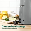 image:imagebella Electric Can Opener and Knife Sharpener Multifunctional Bottle Opener with Removable Cutting Lever and Cord Storage Stainless Steel Blade GrayGray