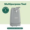 image:imagebella Electric Can Opener and Knife Sharpener Multifunctional Bottle Opener with Removable Cutting Lever and Cord Storage Stainless Steel Blade GrayGray
