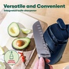 image:imagebella Electric Can Opener and Knife Sharpener Multifunctional Bottle Opener with Removable Cutting Lever and Cord Storage Stainless Steel Blade GrayNavy