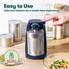 image:imagebella Electric Can Opener and Knife Sharpener Multifunctional Bottle Opener with Removable Cutting Lever and Cord Storage Stainless Steel Blade GrayNavy