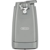 image:imagebella Electric Can Opener and Knife Sharpener Multifunctional Bottle Opener with Removable Cutting Lever and Cord Storage Stainless Steel Blade GrayGray