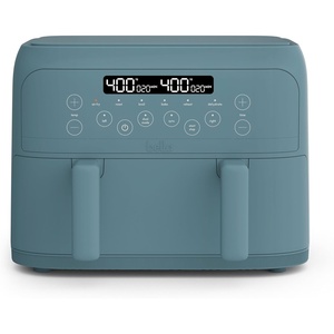 image:imagebella 4 Qt TriZone Air Fryer EverGood Ceramic Nonstick Coating Dual Basket Design w Removable Divider Digital Touchscreen Control w 6 Preset Cooking Options 1200 Watt 3lb Capacity SurfSurf