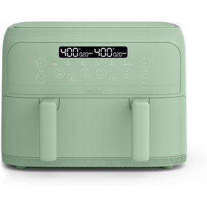 image:imagebella 4 Qt TriZone Air Fryer EverGood Ceramic Nonstick Coating Dual Basket Design w Removable Divider Digital Touchscreen Control w 6 Preset Cooking Options 1200 Watt 3lb Capacity SurfSeaglass