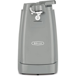 image:imagebella Electric Can Opener and Knife Sharpener Multifunctional Bottle Opener with Removable Cutting Lever and Cord Storage Stainless Steel Blade GrayGray