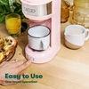 image:imageBELLA Dual Brew Single Serve Coffee Maker Brews both Kcup and Ground Coffee Large 14oz Capacity Easy One Touch Auto Shutoff RedPink