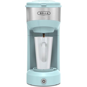 image:imageBELLA Dual Brew Single Serve Coffee Maker Brews both Kcup and Ground Coffee Large 14oz Capacity Easy One Touch Auto Shutoff RedAqua