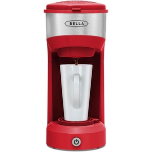 image:imageBELLA Dual Brew Single Serve Coffee Maker Brews both Kcup and Ground Coffee Large 14oz Capacity Easy One Touch Auto Shutoff RedRed